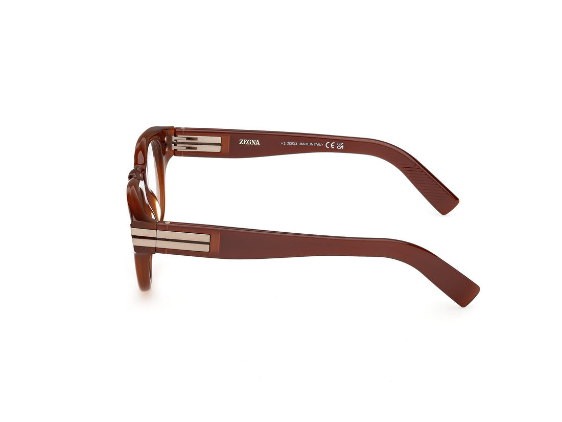 Gafas graduadas ermenegildo zegna ez5347 045 marron round masculino talla 49mm - Vista de detalle