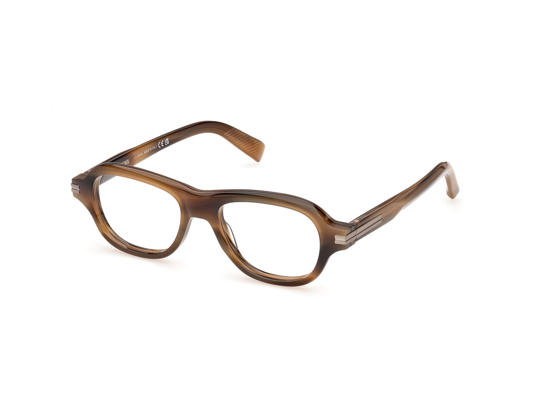 Briller ermenegildo zegna ez5375 050 marron geometric masculino størrelse 51mm - Hovedvisning