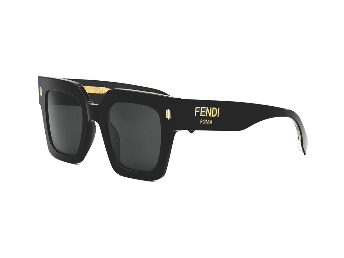 Lunettes de soleil fendi roma fe40101i 01a black square femenino taille 50mm - Vue principale