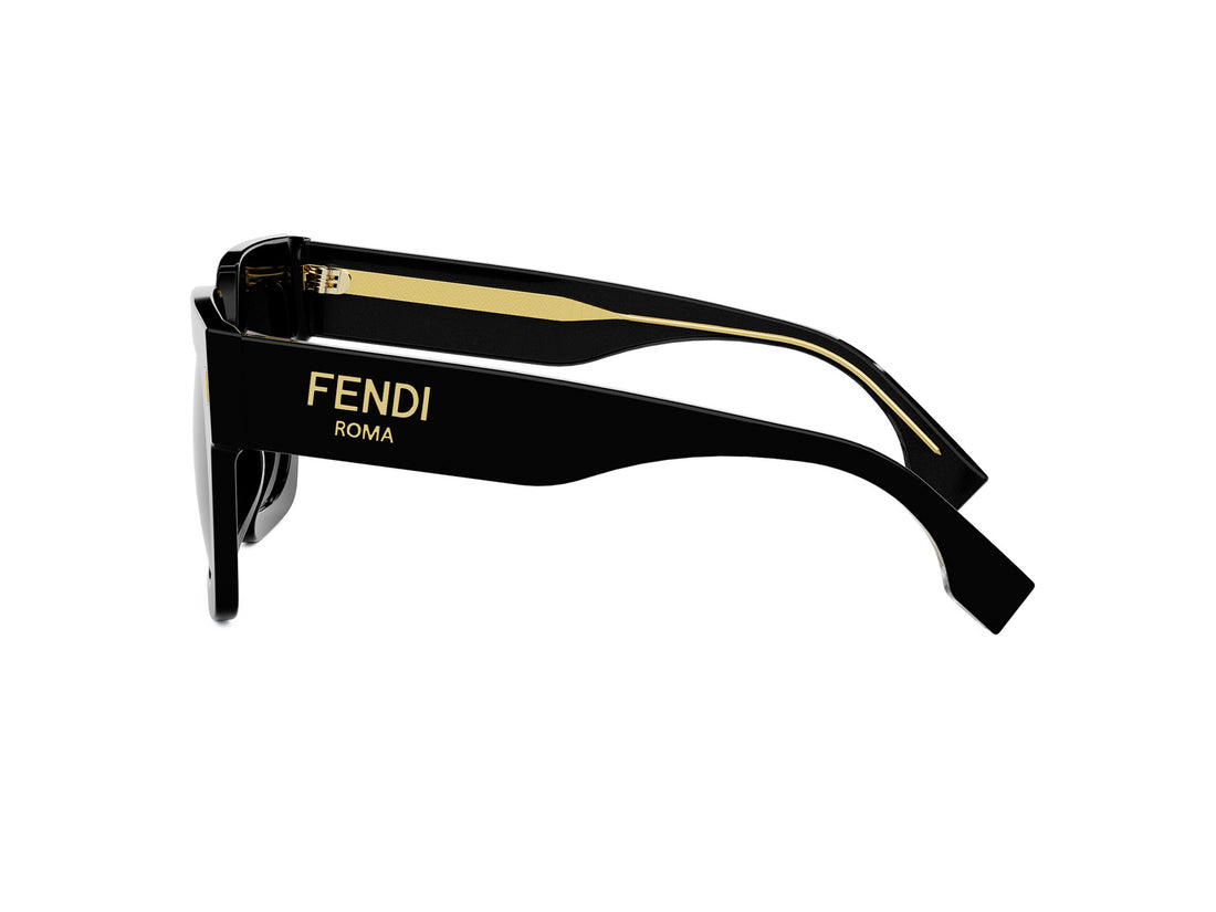 Lunettes de soleil fendi roma fe40101i 01a black square femenino taille 50mm - Vue détaillée