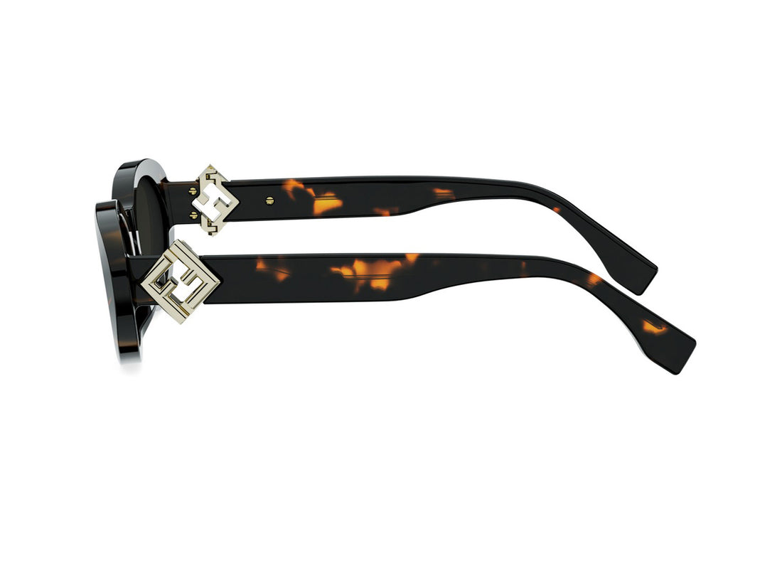 Lunettes de soleil fendi ff diamonds fe40140u 52n havana oval femenino taille 53mm - Vue détaillée