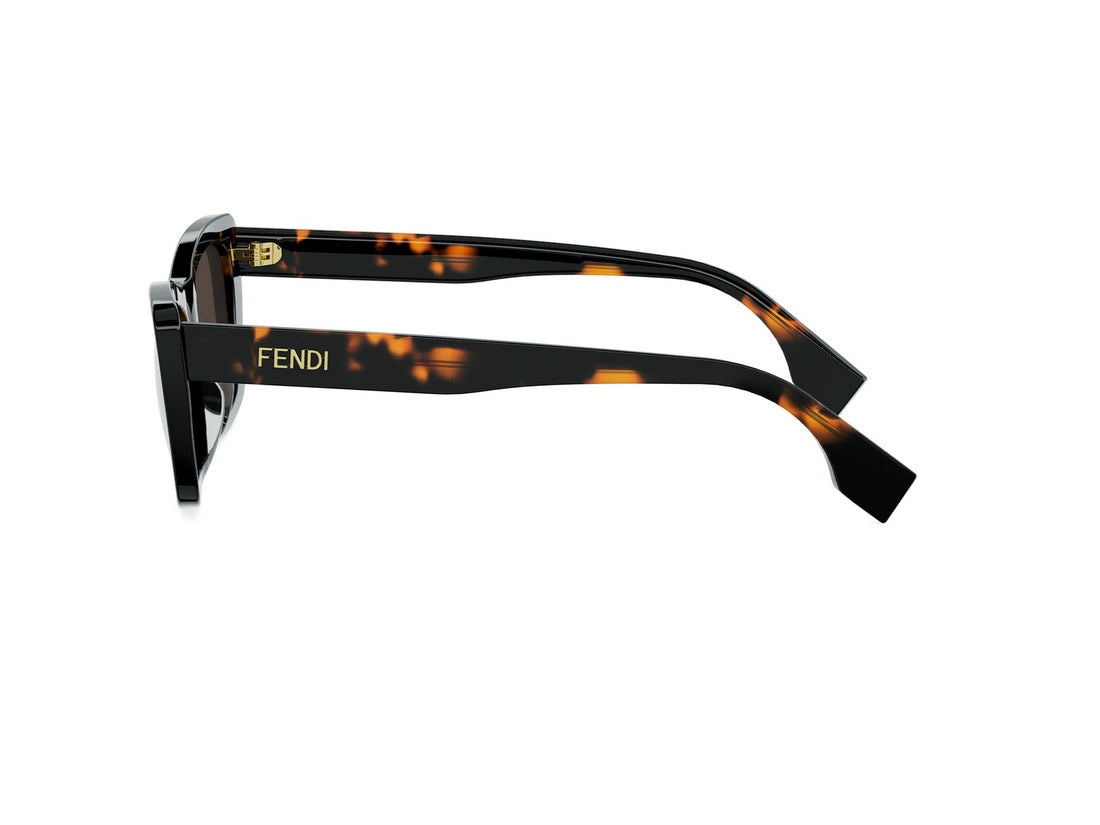 Lunettes de soleil fendi lettering fe40185i 52n havana geometric femenino taille 53mm - Vue détaillée