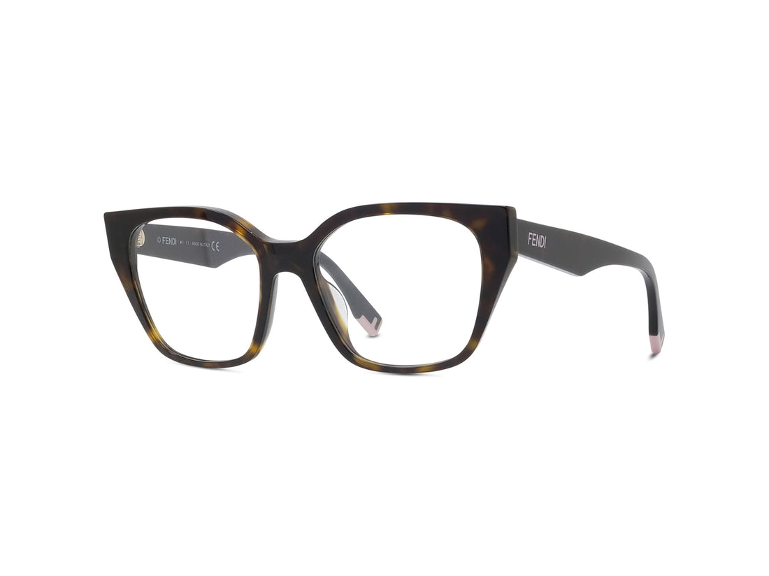 Prescription glasses fendi way fe50001i 052 havana geometric femenino size 52mm - Main view