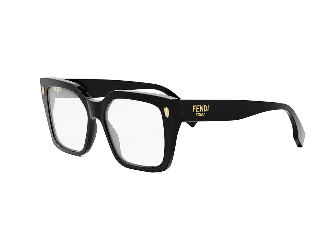 Prescription glasses fendi roma fe50085i 001 black square femenino size 53mm - Main view