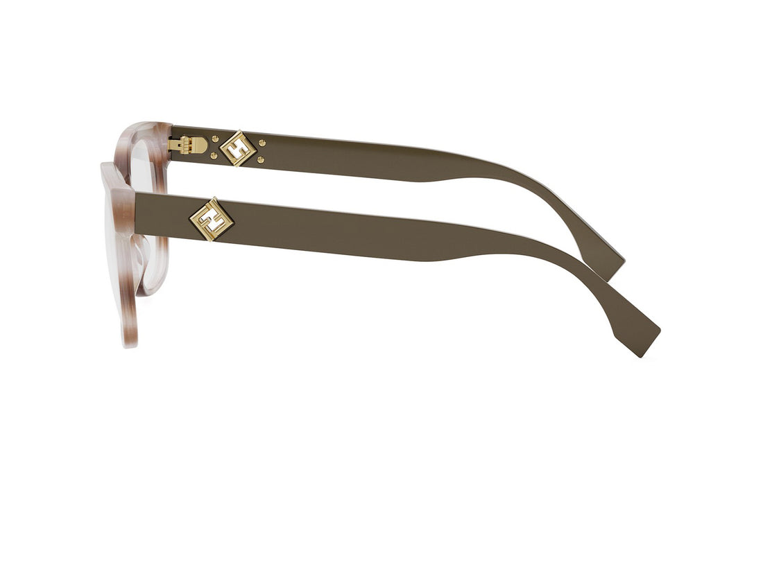 Prescription glasses fendi ff diamonds fe50117i 055 havana square femenino size 55mm - Detailed view