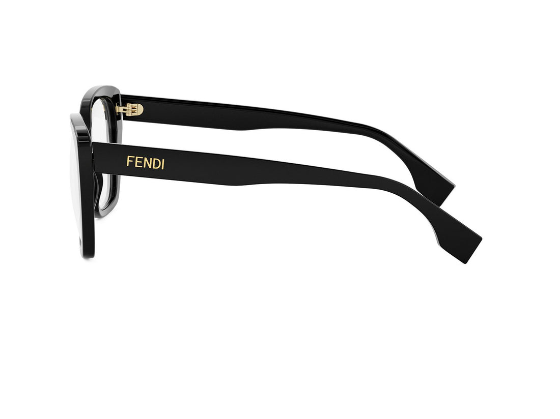 Prescription glasses fendi lettering fe50127i 001 black square femenino size 54mm - Detailed view