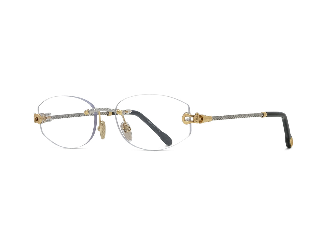 Prescription glasses fred manille & cable fg50091u 030 gold geometric masculino size 53mm - Main view