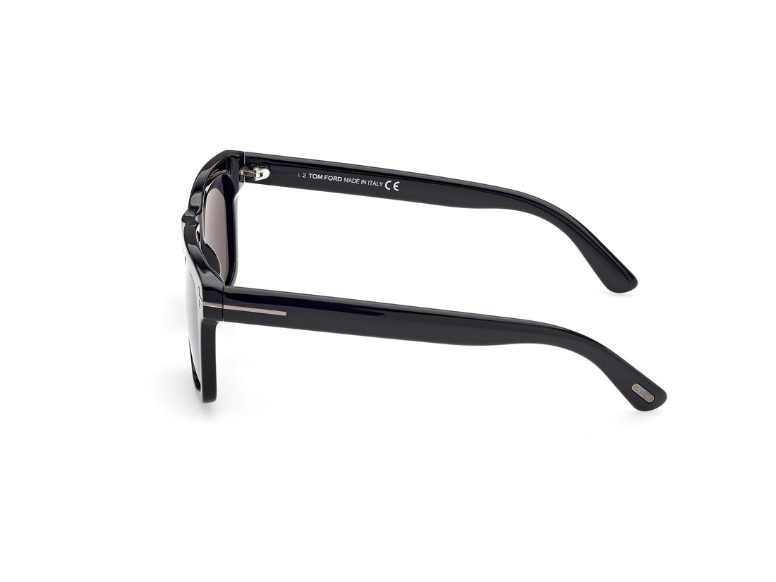 Óculos de sol tom ford ft0906-n buckley-02 01a negro rectangular masculino tamanho 58mm - Vista de detalhe