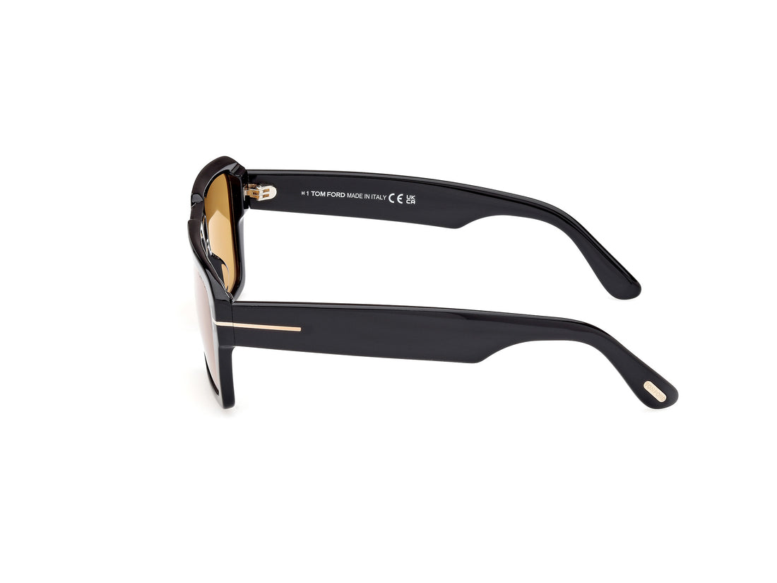 Óculos de sol tom ford ft1153 redford 01e negro navigator masculino tamanho 56mm - Vista de detalhe