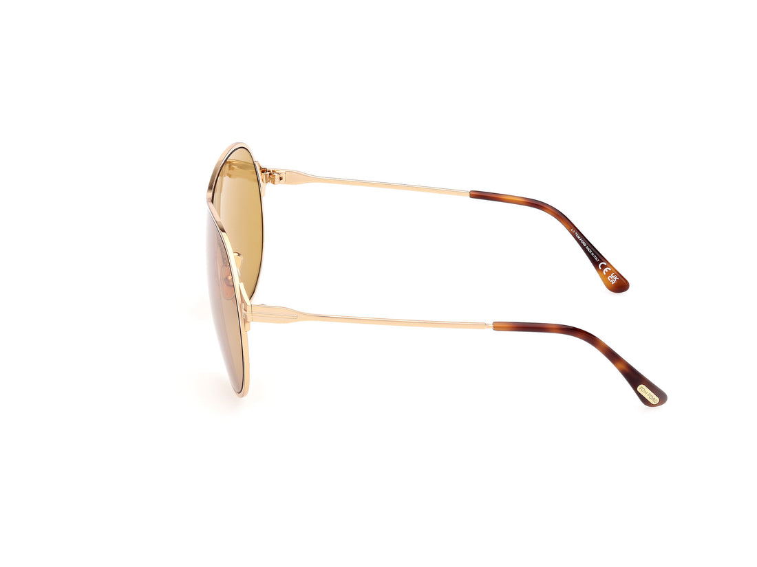 Lunettes de soleil tom ford ft1174 gaia 30e dorado pilot unisex taille 71mm - Vue détaillée