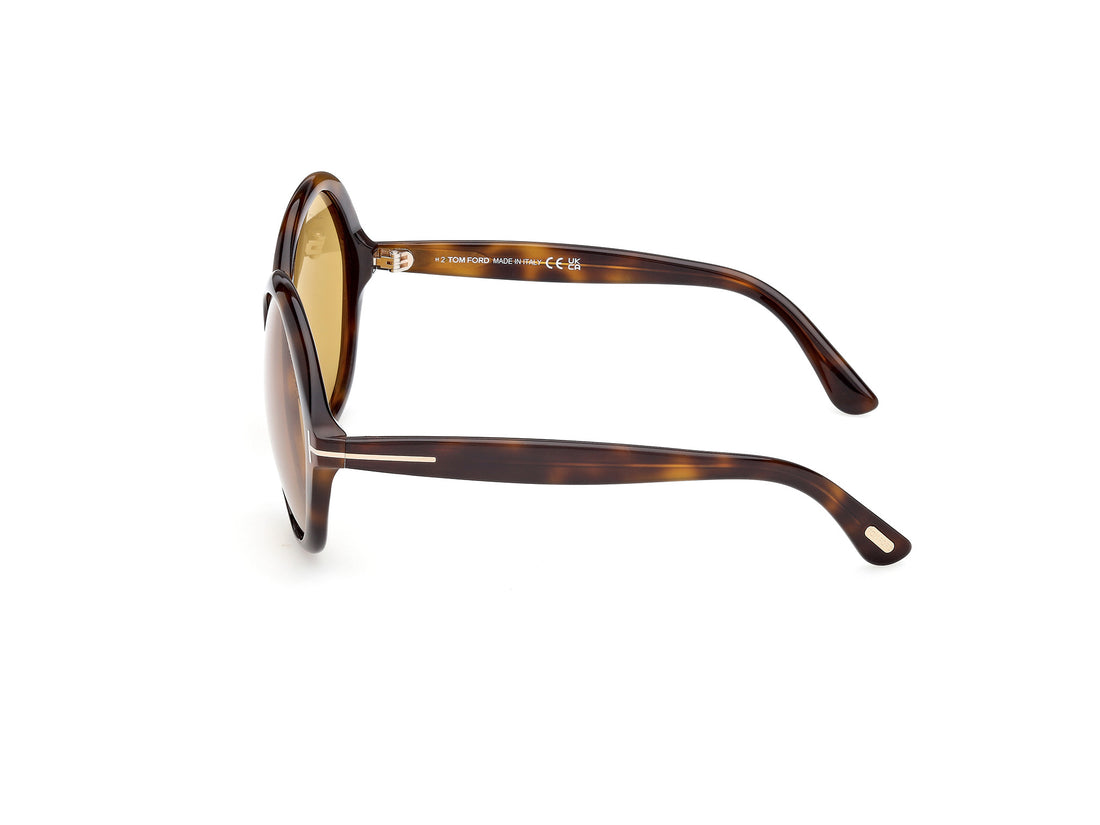Sonnenbrillen tom ford ft1282 annabelle-02 52e havana round femenino größe 60mm - Detailansicht