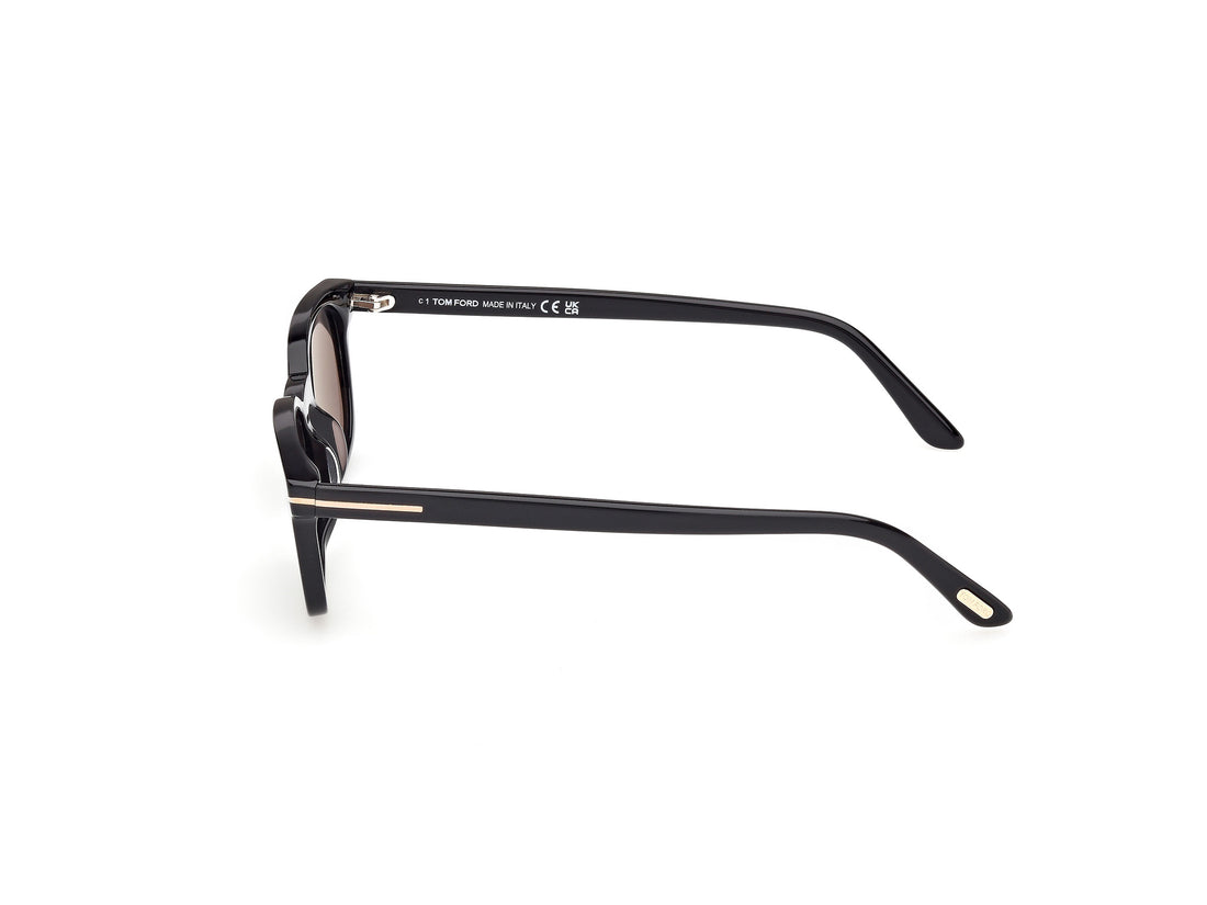 Óculos de sol tom ford ft1300 miles-02 01a negro rectangular masculino tamanho 53mm - Vista de detalhe