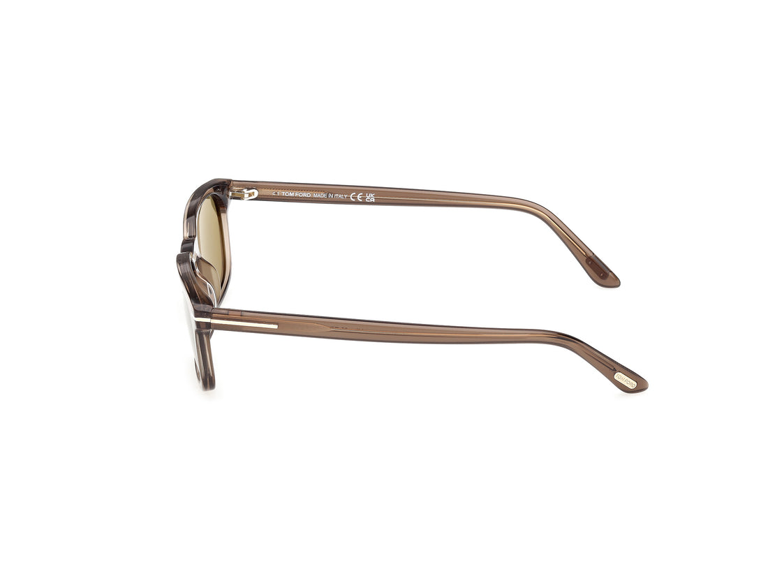 Óculos de sol tom ford ft1300 miles-02 45n marron rectangular masculino tamanho 53mm - Vista de detalhe