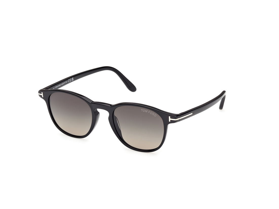 Óculos de sol tom ford ft1302 holt-02 01b negro round masculino tamanho 50mm - Vista principal