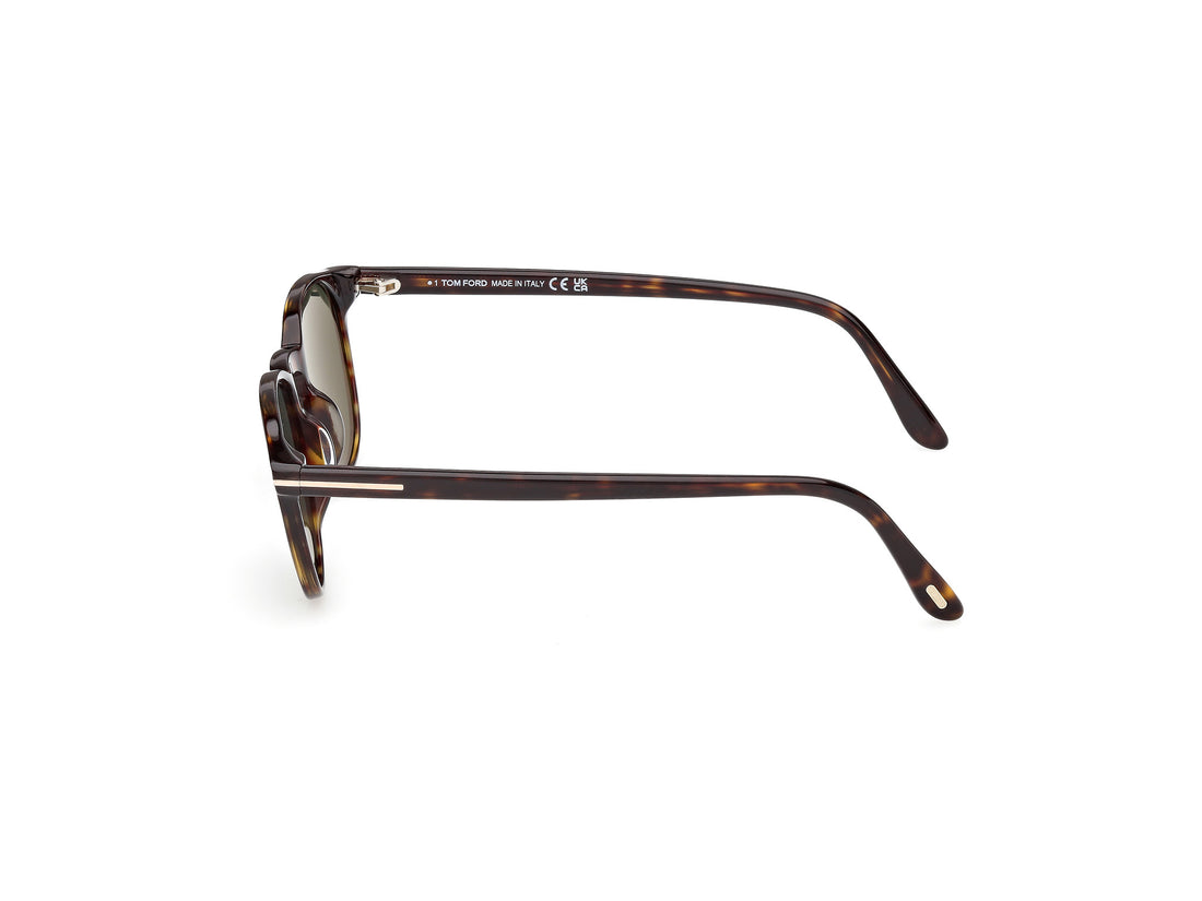 Gafas de sol tom ford ft1302 holt-02 52r havana round masculino talla 50mm - Vista de detalle