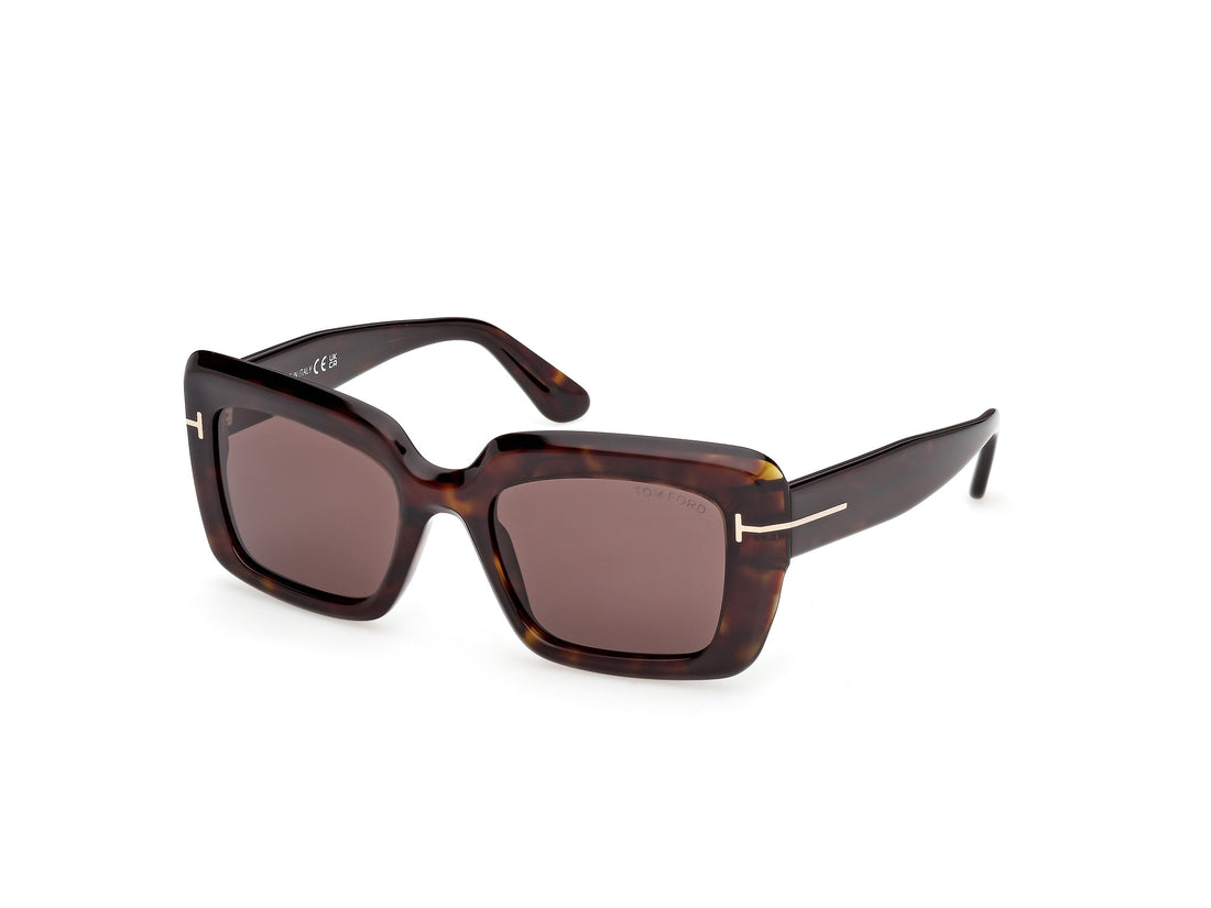 Sonnenbrillen tom ford ft1318 leila-02 52e havana rectangular femenino größe 52mm - Hauptansicht