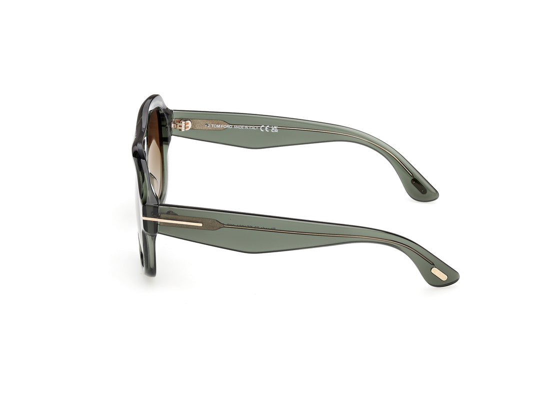Óculos de sol tom ford ft1324 rhonda-02 93p verde pilot femenino tamanho 56mm - Vista de detalhe