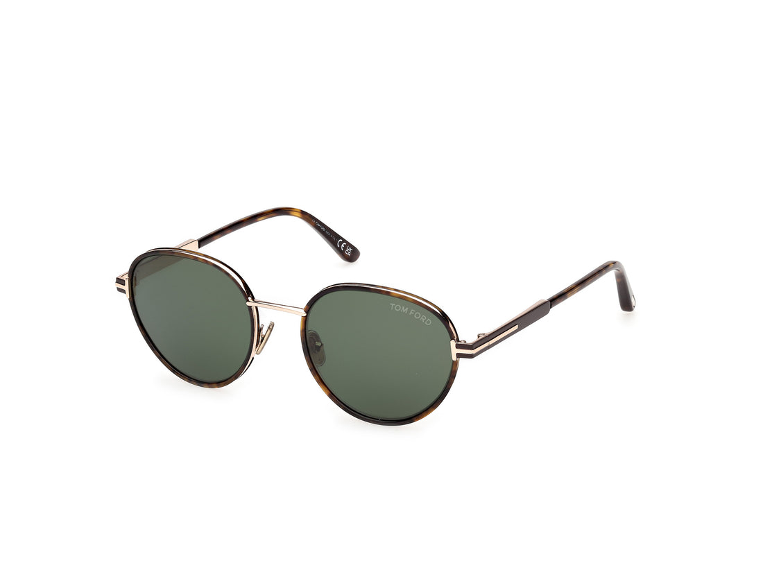 Óculos de sol tom ford ft1339 jet-02 52n havana round unisex tamanho 51mm - Vista principal