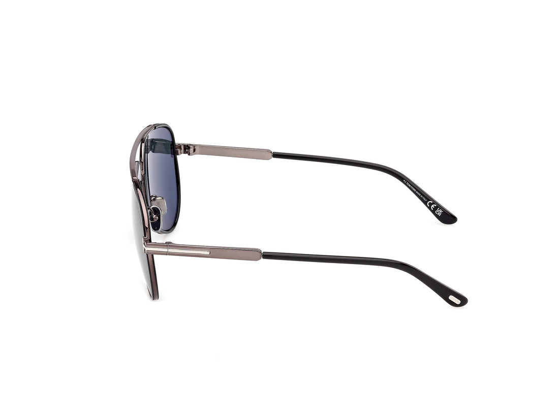 Óculos de sol tom ford ft1340 rupert-02 01v negro pilot masculino tamanho 63mm - Vista de detalhe