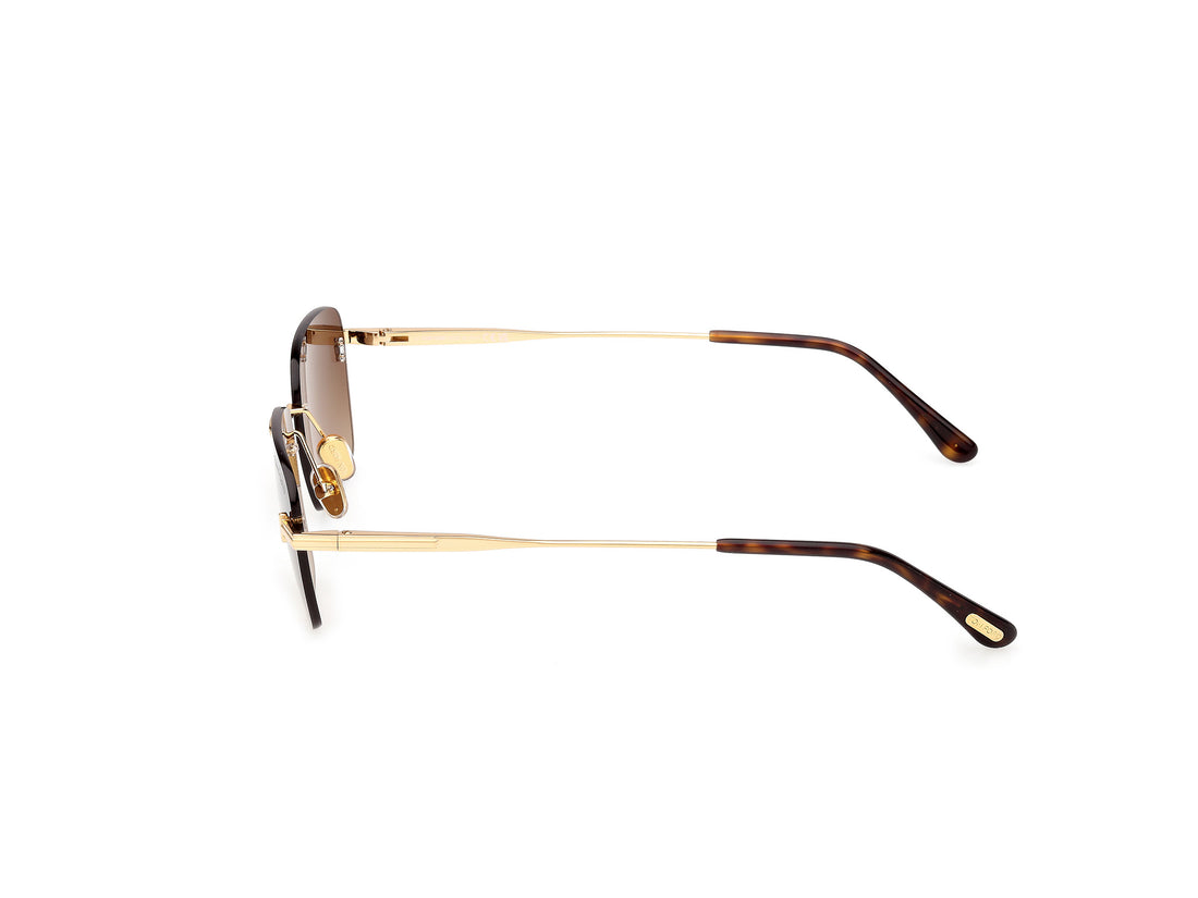 Gafas de sol tom ford ft1354 jake-02 30f dorado rectangular unisex talla 54mm - Vista de detalle