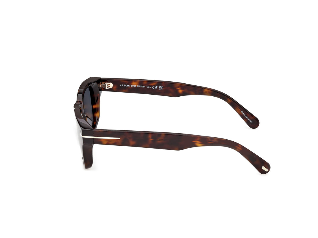 Gafas de sol tom ford ft1357 caleb-02 52a havana square masculino talla 50mm - Vista de detalle