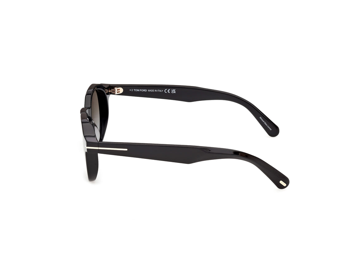 Gafas de sol tom ford ft1358 thomas-02 01k negro round masculino talla 49mm - Vista de detalle