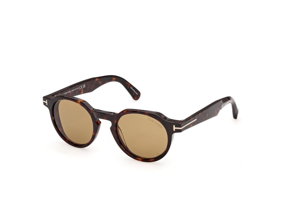 Gafas de sol tom ford ft1358 thomas-02 52e havana round masculino talla 49mm - Vista principal
