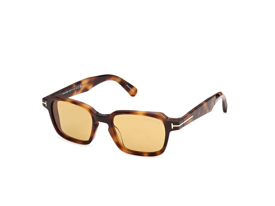 Lunettes de soleil tom ford ft1359 ezra-02 53e havana square masculino taille 50mm - Vue principale