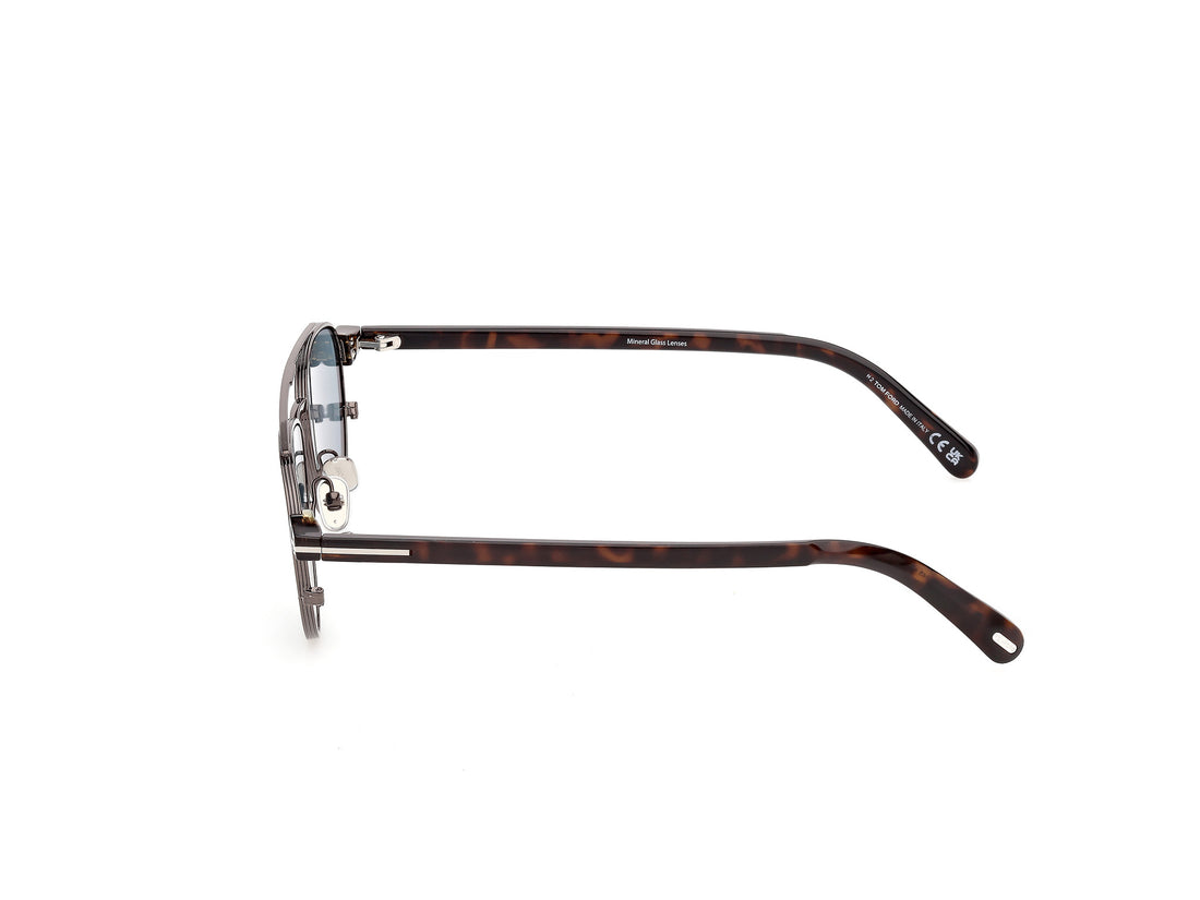 Gafas de sol tom ford ft1361 anthony-02 08v plateado pilot masculino talla 55mm - Vista de detalle