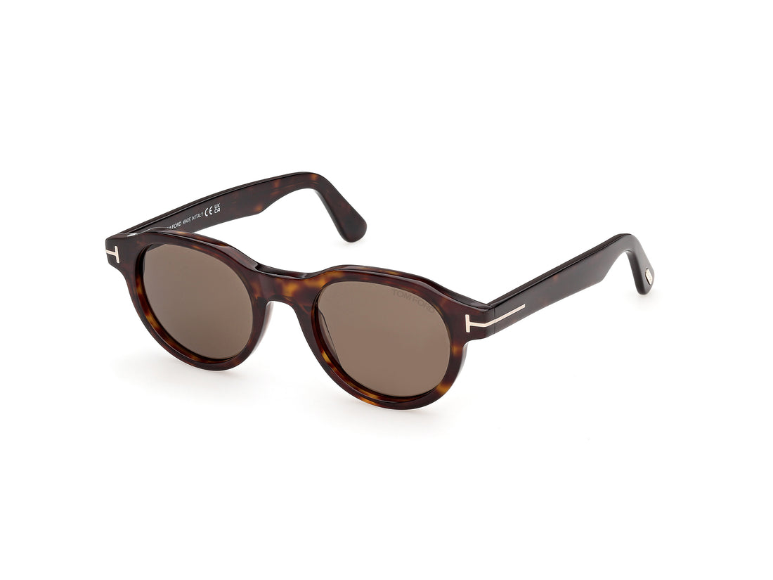 Solbriller tom ford ft1404 nils-02 52j havana round masculino størrelse 49mm - Hovedvisning