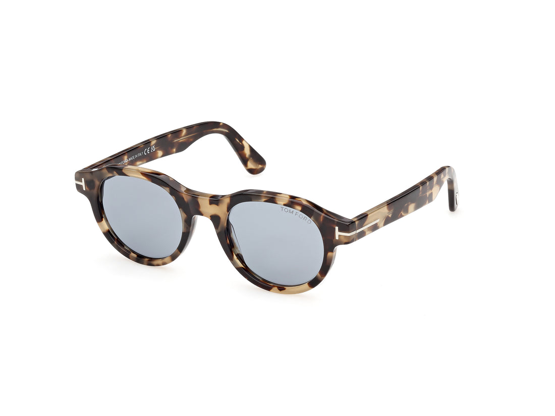Solbriller tom ford ft1404 nils-02 55a havana round masculino størrelse 49mm - Hovedvisning