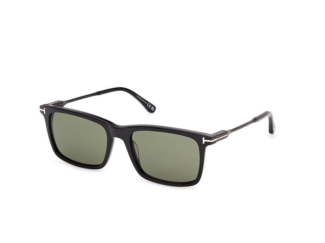 Solbriller tom ford ft1409 lee-02 01n negro rectangular masculino størrelse 57mm - Hovedvisning