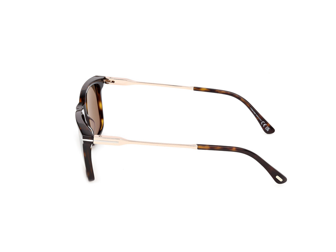 Solbriller tom ford ft1409 lee-02 52h havana rectangular masculino størrelse 57mm - Detaljeret visning