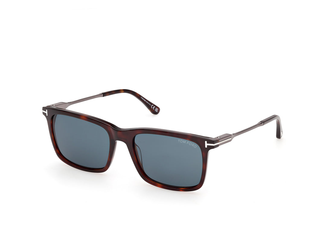 Solbriller tom ford ft1409 lee-02 54v havana rectangular masculino størrelse 57mm - Hovedvisning