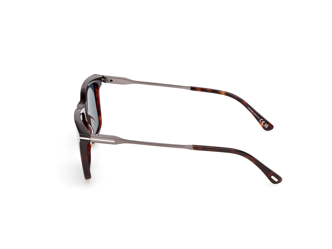 Solbriller tom ford ft1409 lee-02 54v havana rectangular masculino størrelse 57mm - Detaljeret visning