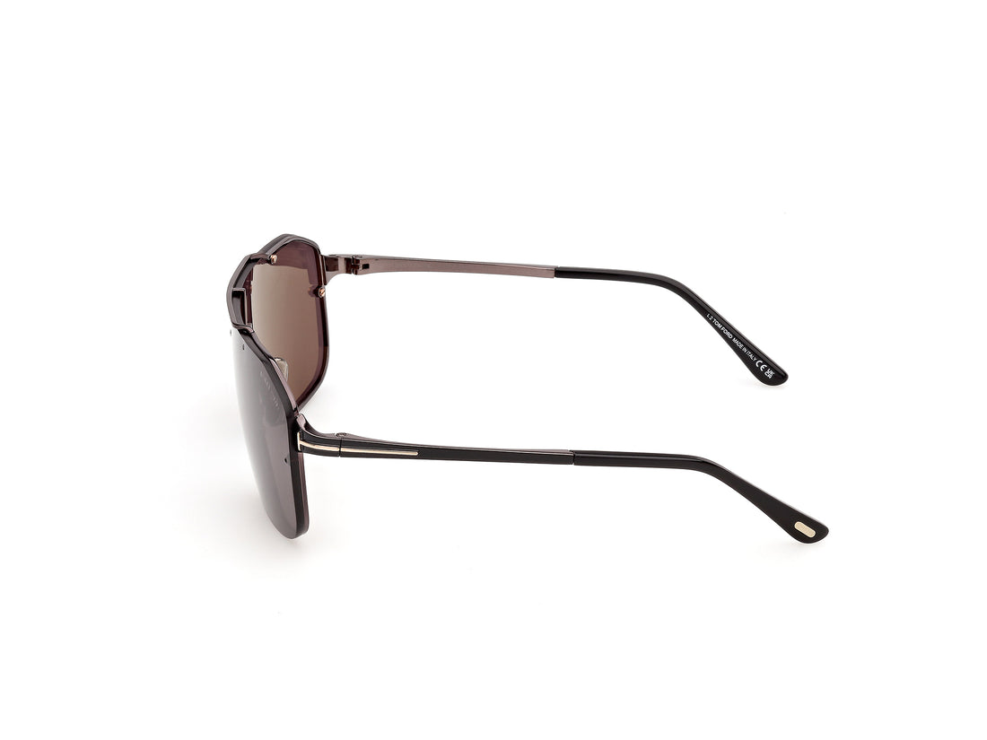 Solbriller tom ford ft1411 rock-02 08a plateado pilot masculino størrelse 0mm - Detaljeret visning