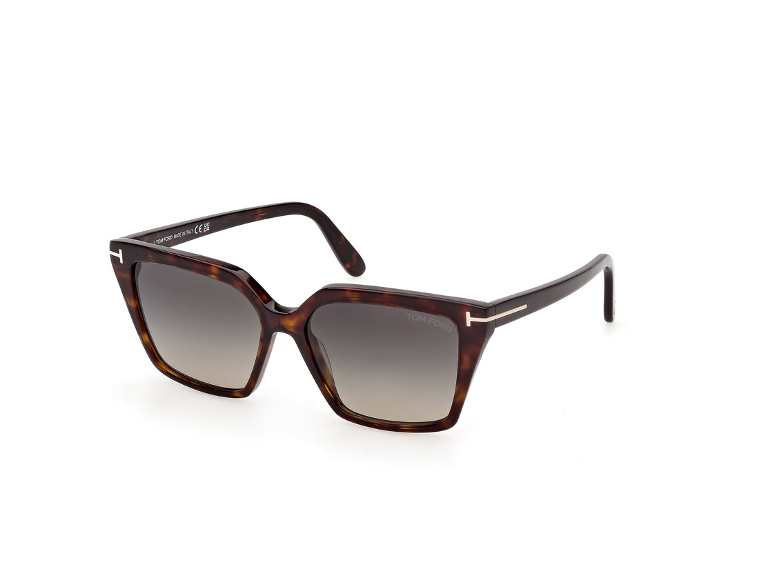 Solbriller tom ford ft1412 erin-02 52b havana square femenino størrelse 54mm - Hovedvisning