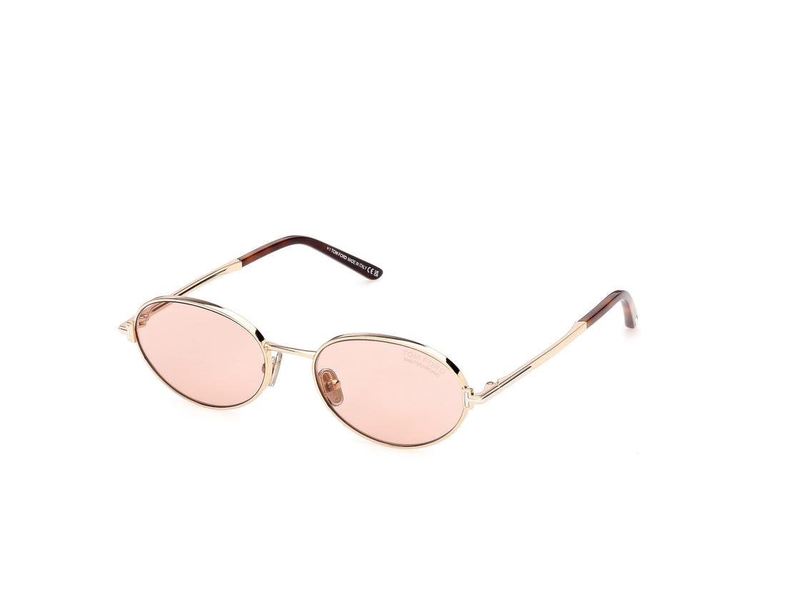 Solbriller tom ford ft1420 gina-02 28y dorado oval femenino størrelse 52mm - Hovedvisning