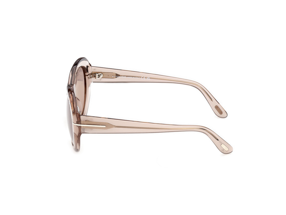 Lunettes de soleil tom ford ft1423 elodie-02 45e marron round femenino taille 54mm - Vue détaillée