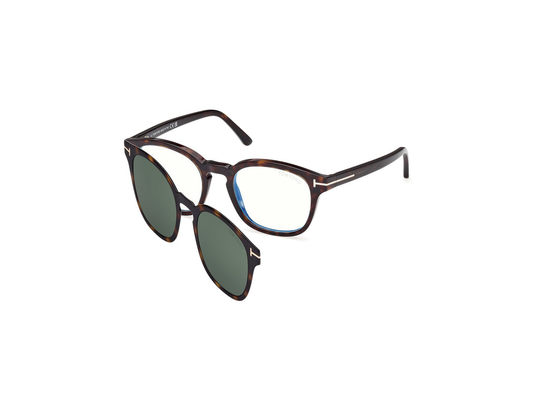 Brillen tom ford ft5532-b 52n havana round masculino größe 49mm - Hauptansicht