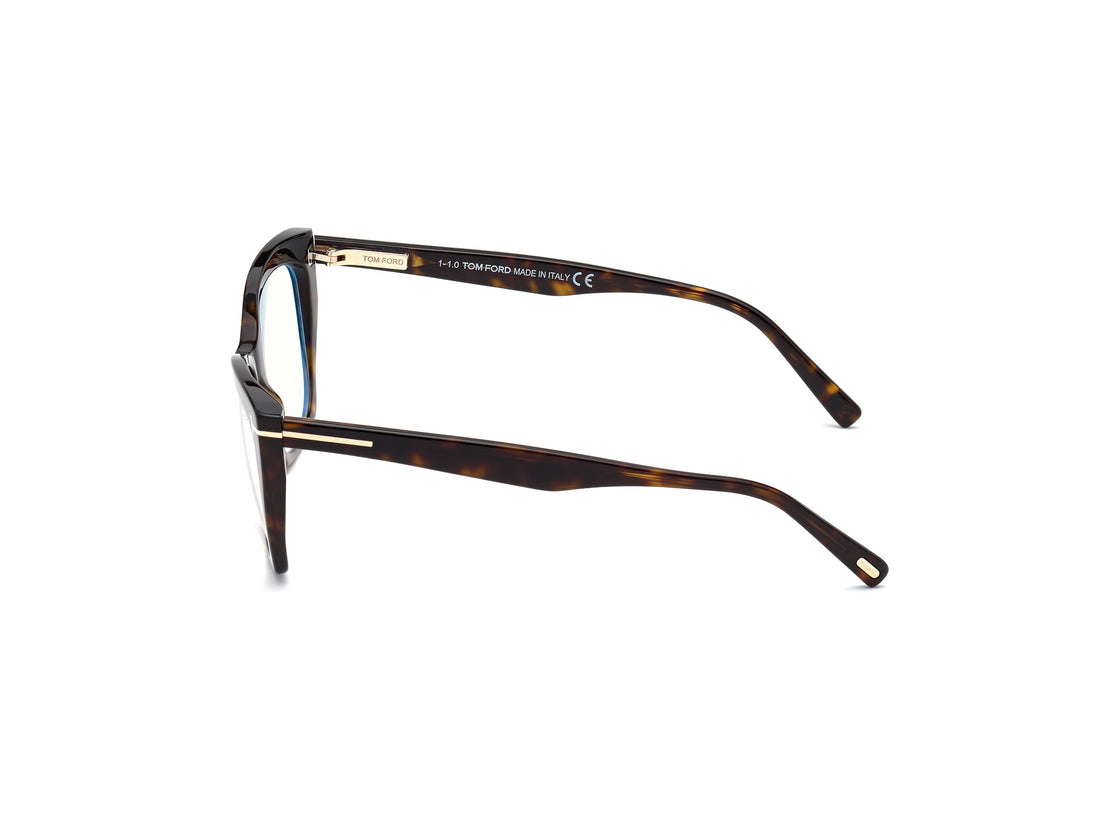 Óculos graduados tom ford ft5709-b 052 havana cat eye femenino tamanho 54mm - Vista de detalhe