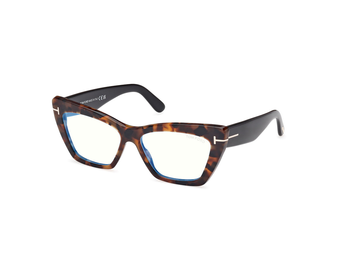 Óculos graduados tom ford ft6026-b 052 havana cat eye unisex tamanho 56mm - Vista principal