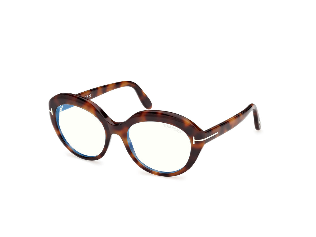 Brillen tom ford ft6095-b 053 havana round femenino größe 54mm - Hauptansicht