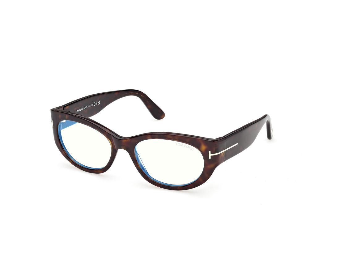 Prescription glasses tom ford ft6133-b 052 havana oval femenino size 54mm - Main view