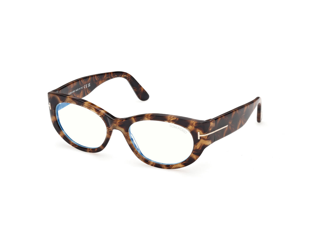 Prescription glasses tom ford ft6133-b 055 havana oval femenino size 54mm - Main view