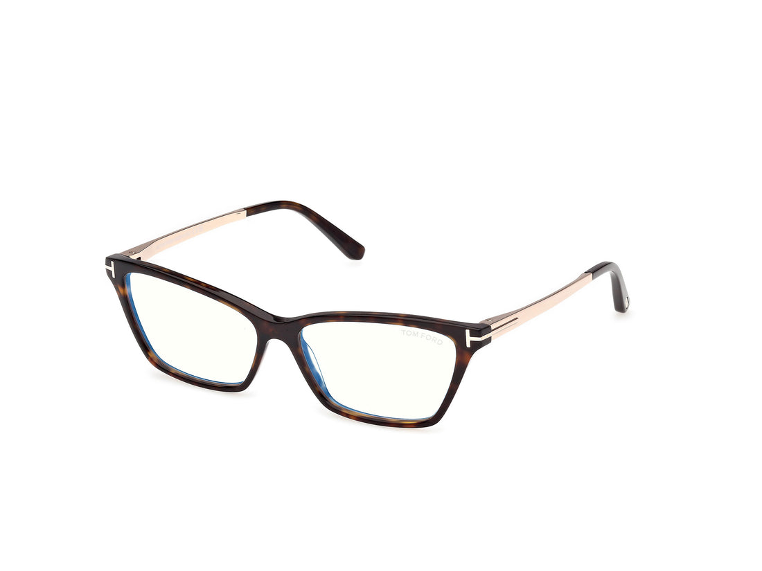 Prescription glasses tom ford ft6135-b 052 havana butterfly femenino size 56mm - Main view