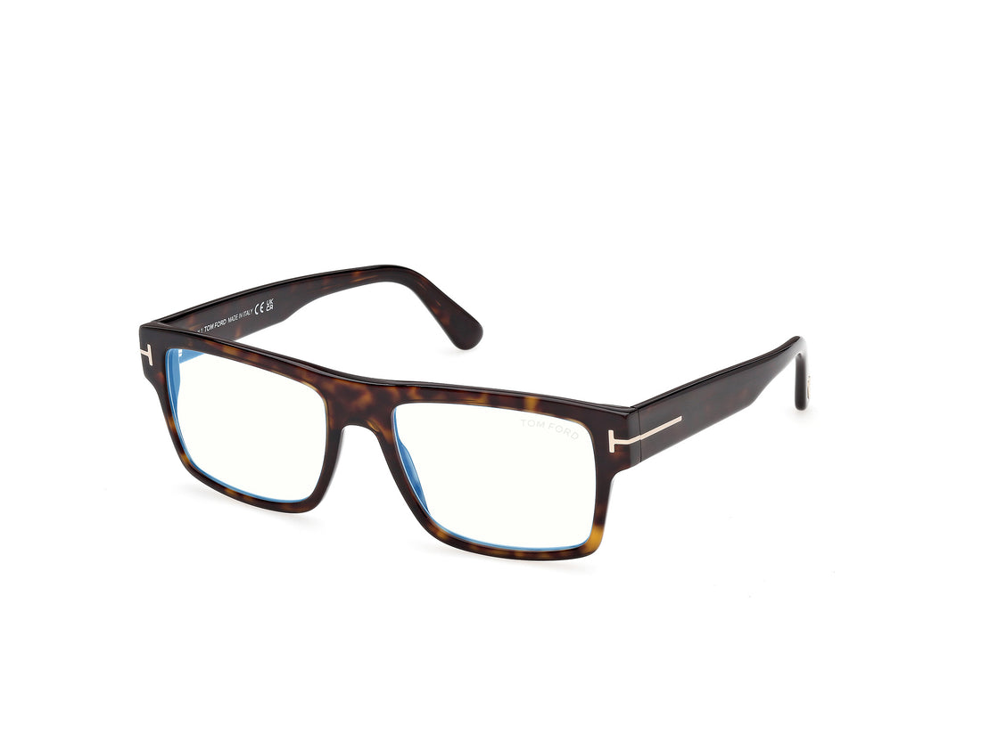 Prescription glasses tom ford ft6168-b 052 havana rectangular masculino size 55mm - Main view
