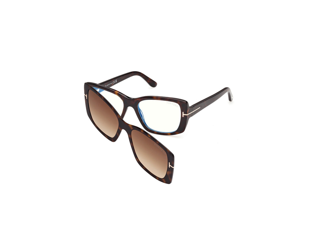 Brillen tom ford ft6176-b 052 havana rectangular femenino größe 53mm - Hauptansicht