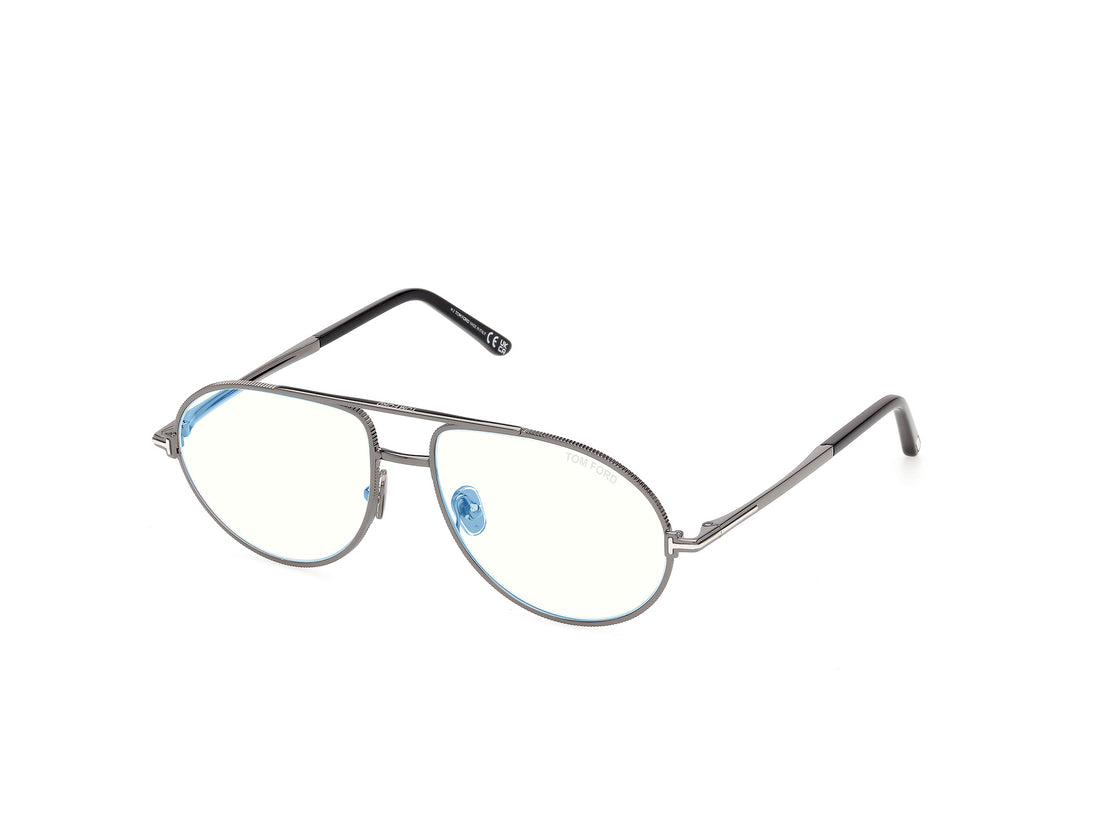 Briller tom ford ft6186-b 008 plateado pilot masculino størrelse 56mm - Hovedvisning