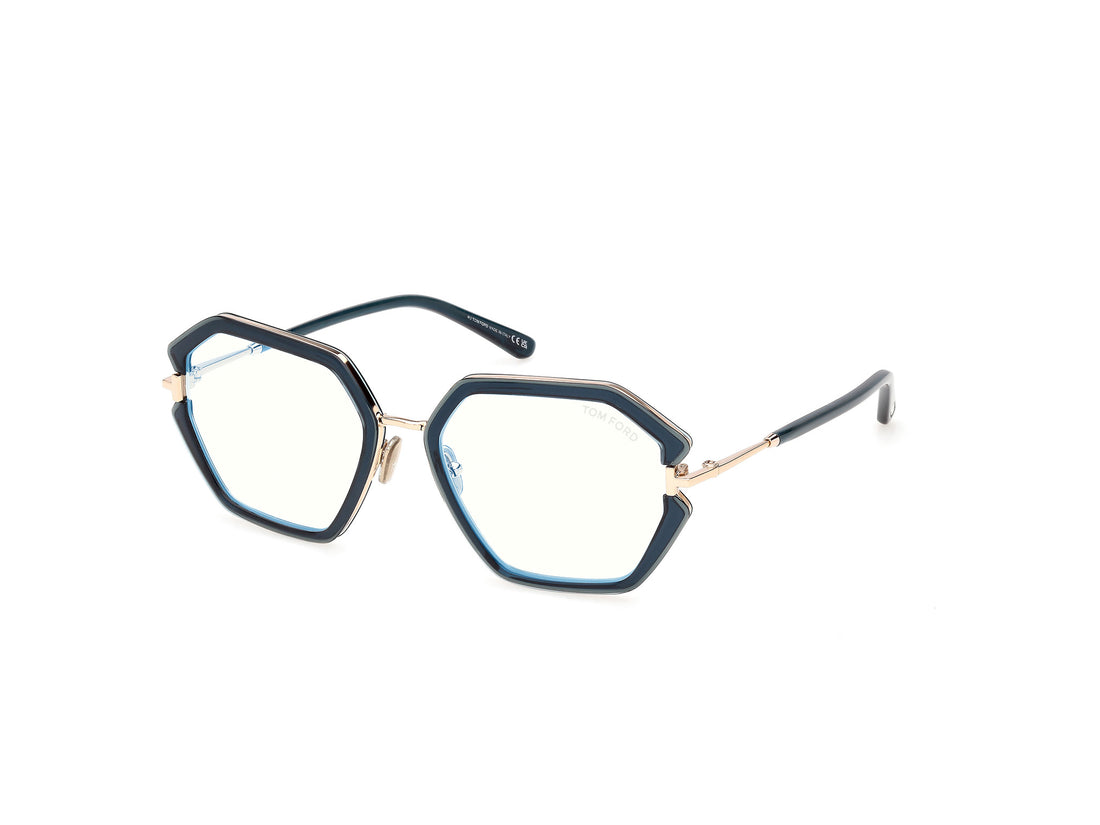 Briller tom ford ft6195-b 087 azul geometric femenino størrelse 54mm - Hovedvisning